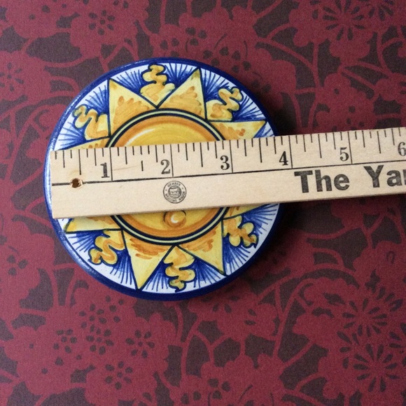 Vintage Sberna Deruta Italy Sun Burst Trinket Dish - Picture 9 of 13